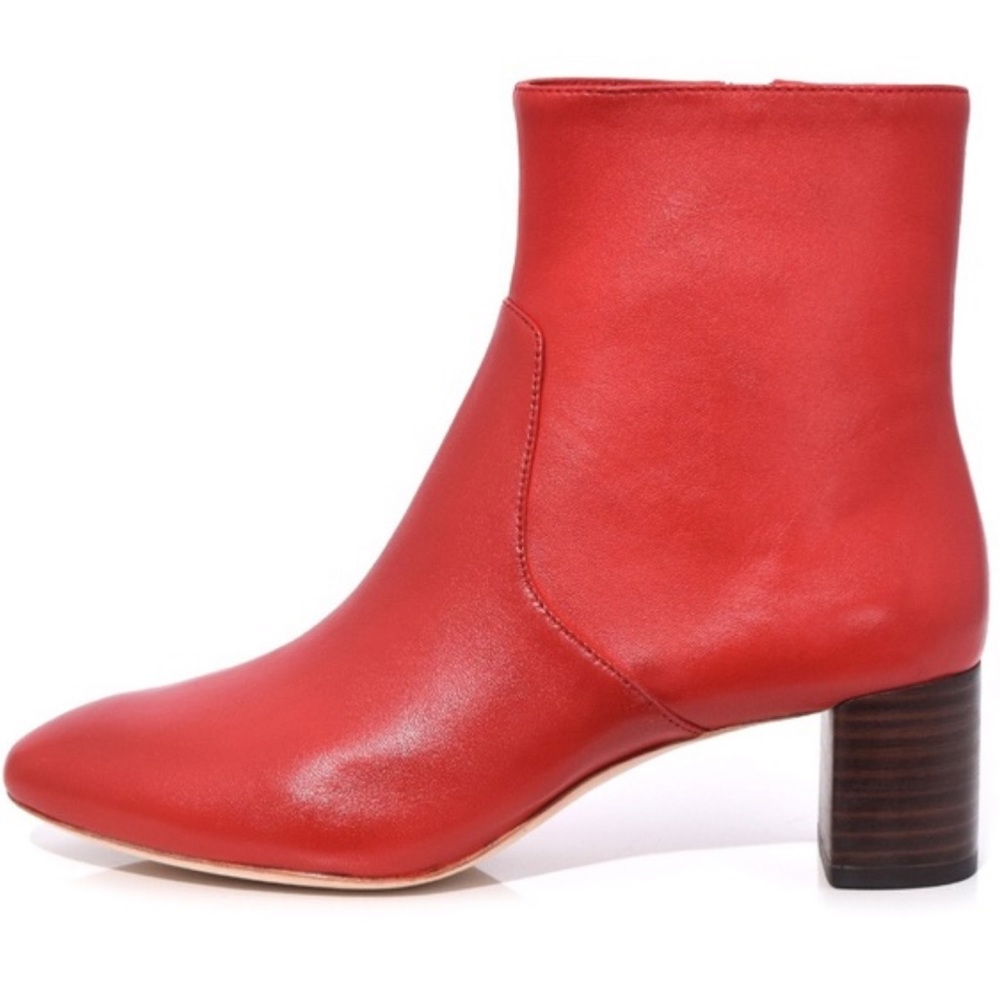 NEW Gema Mid Heel Bootie in Cherry Red, SZ 9/9.5